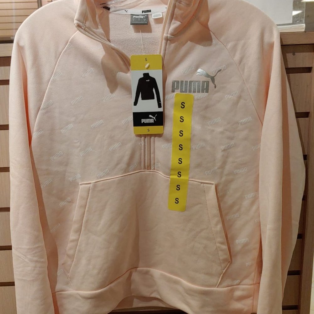 PUMA Women Sweatshirt Half Zip Active Pullover Long Sleeve  Rosewater - Picture 6 of 7